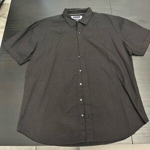 Gentlemen’s Outfitters Polo Shirt, black with white polkadots, size 2XL
